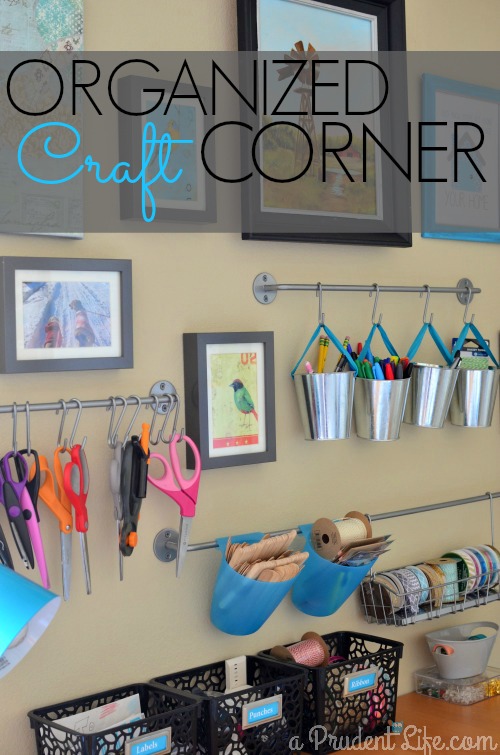 Organized craft room gallery wall