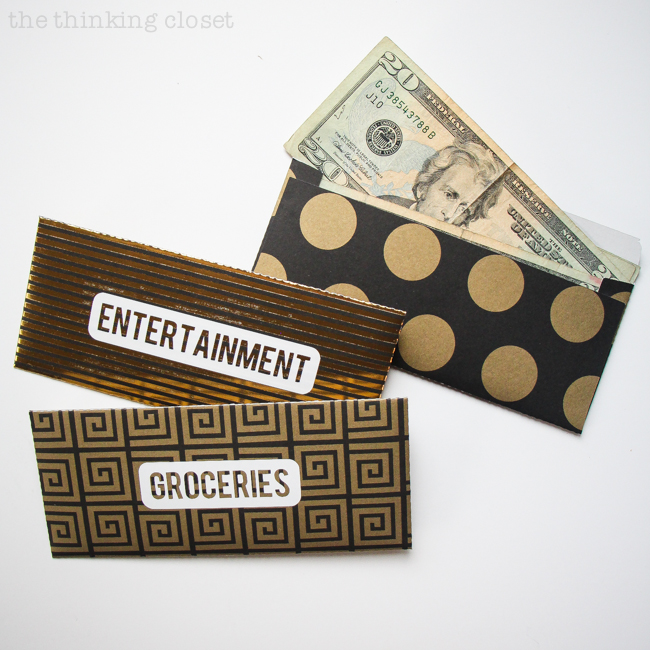 DIY Cash Budget Envelopes: Free Printable | Learn how to create your own wallet-sized envelopes using any paper or scrapbook paper. Free downloads include a PDF Printable & Silhouette cut file...so you've got options! Great resource for anyone wanting to take their monthly budget under control with Dave Ramsey's Cash Budget Envelope System!