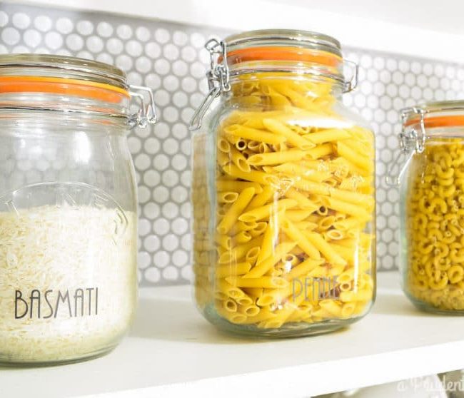 Beautiful pantry organization -dry pasta storage containers